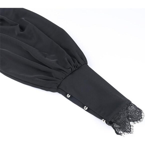 Women Black 4 Bolero Shrug Goth Crop Top Fairy Shrugs for Dresses - Picture 6 of 7